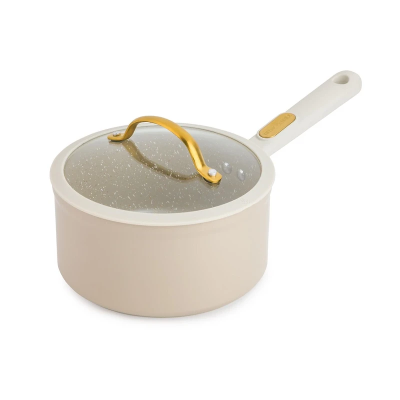 Thyme & Table Batterie de cuisine antiadhésive 12 pièces Taupe batterie de cuisine