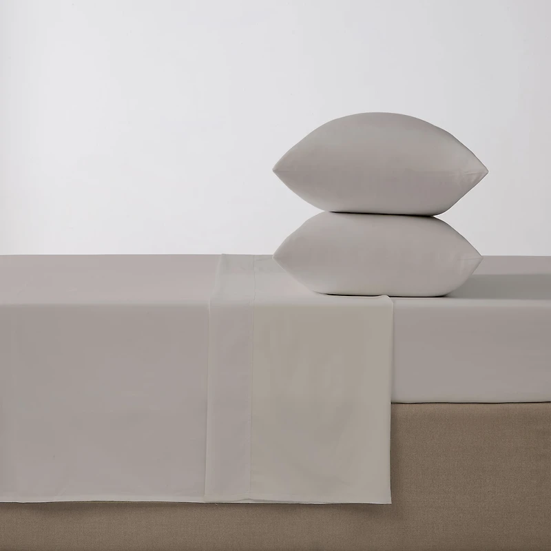 Drap plat en percale brossée 300 fils de Hometrends Taille : 1 place - Très grand