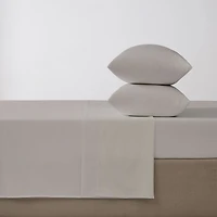 Drap plat en percale brossée 300 fils de Hometrends Taille : 1 place - Très grand