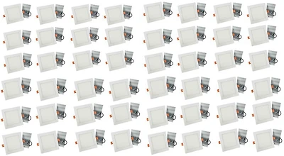 American Imaginations 48 Pieces Set Of 6-in. W Square Aluminum Semi-Recessed Pot Lights In White AI-29255