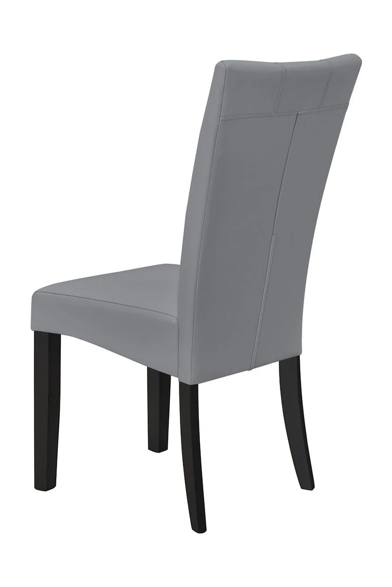 AERYS WINSOR 6 PCS  SOILDWOOD DINING TABLE SET WITH FAUX MARBLE TOP TABLE , 4  PU CHAIRS AND 1 PU BENCH,GREY