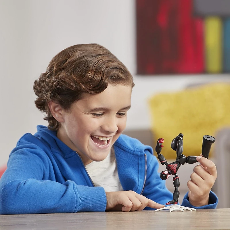 Marvel Spider-Man Bend and Flex  - Figurine flexible Miles Morales de 15 cm, incluant accessoire