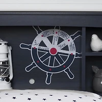 Tête de lit bibliothèque Simple, fini Myrtille, collection Aviron de Meubles South Shore