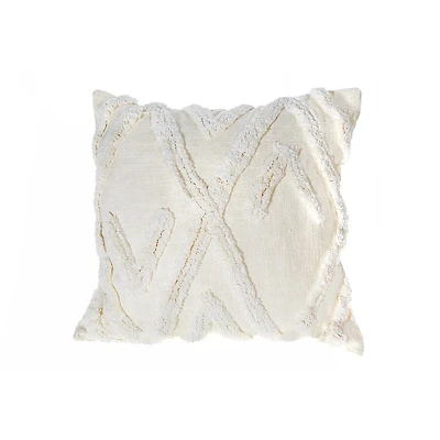 Slub Cotton Ivoroy Cushion Ferrow 18 X 18 - Ensemble De 2