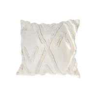 Slub Cotton Ivoroy Cushion Ferrow 18 X 18 - Ensemble De 2