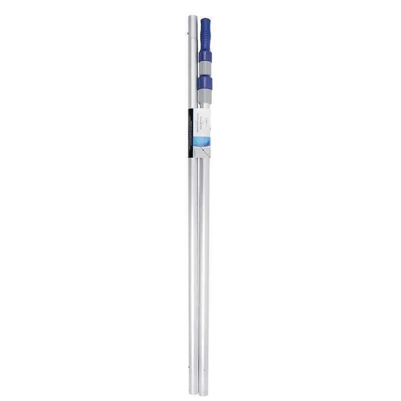 Perche télescopique en aluminium Mainstays de 4,2 mètres pour piscine, coloris argent et bleu.