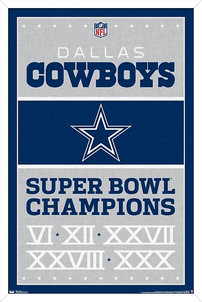 NFL Dallas Cowboys - Champions 13 Wall Poster, 22.375" x 34"