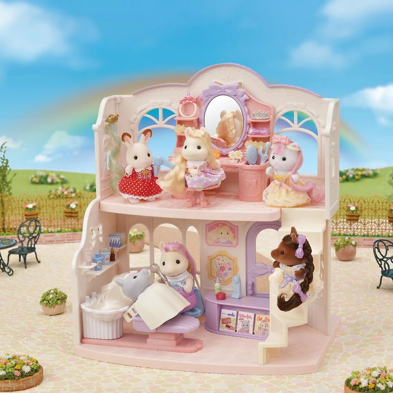 Calico Critters Pony's Stylish Hair Salon, Dollhouse Playset with Figure and Accessories