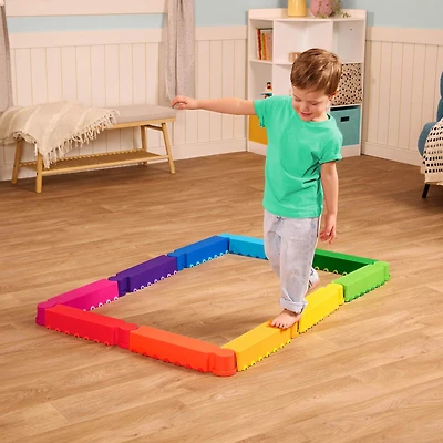 Battat Rainbow Ridge Balance Beams Active Playset with 10 Plastic Pcs, Toddler and Preschool Toys, Rainbow Ridge Balance Beam