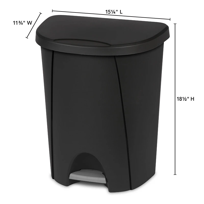 Sterilite 25 Liter Black Step Can, 25 Liter