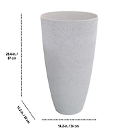 Angelo Décor MenzoMix 26-inch tall, 14-inch Diameter Adora Planter, Set of 2 (White Terrazzo)