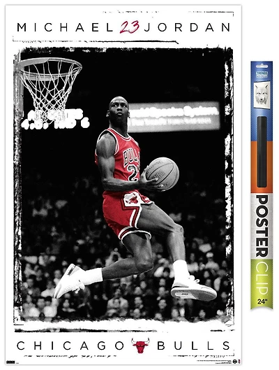 Michael Jordan - Dunk Wall Poster, 14.725" x 22.375" Framed