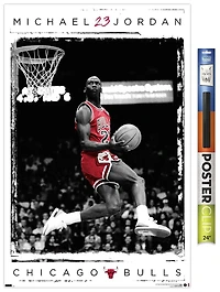 Michael Jordan - Dunk Wall Poster, 14.725" x 22.375" Framed