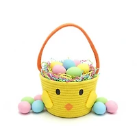 Panier en corde de tissu poussin