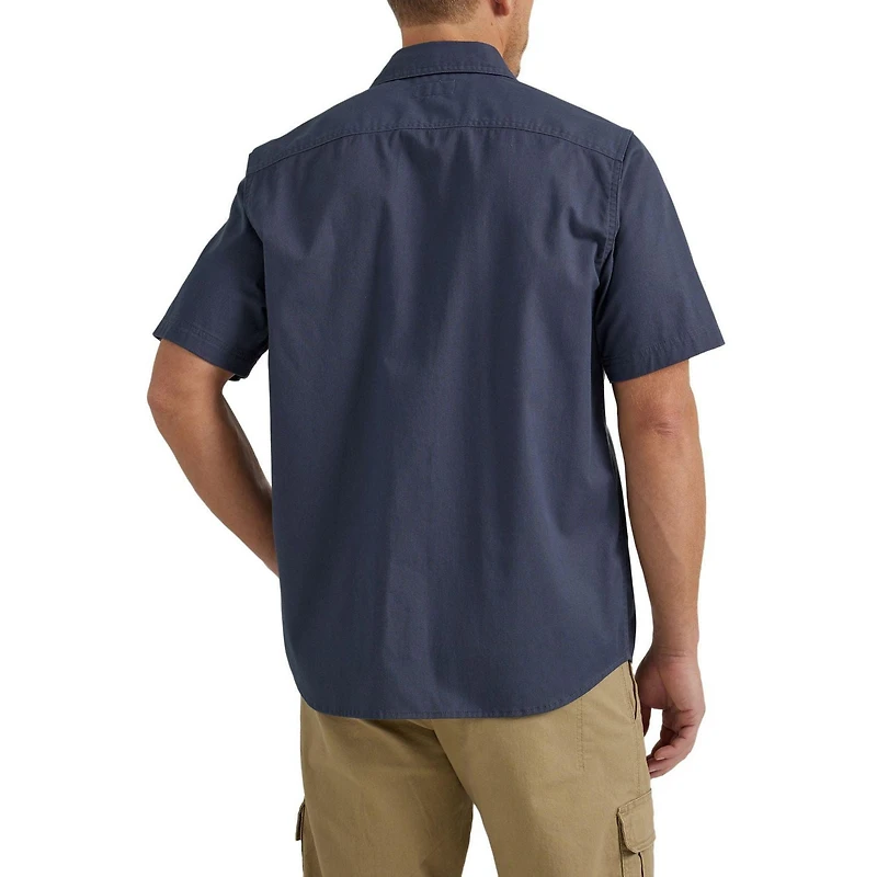 Chemise à manches courtes à coupe décontractée en sergé solide Foundation River