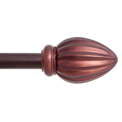 Home Trends Bailey Window Curtain Rod, 5/8" Diameter, 28-48" Length, Auburn