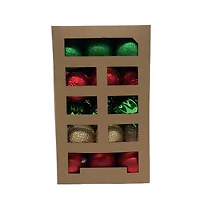 Décorations incassables Holiday Time (45 unités, rouge/or/vert) Mesure 2,76 po de diamètre