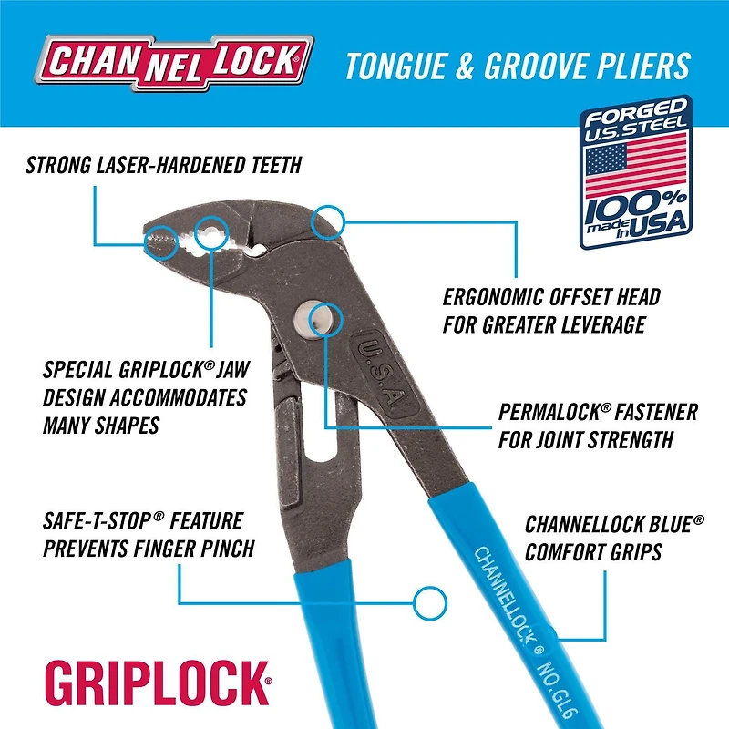 CHANNELLOCK 6.5" GRIPLOCK® Plier