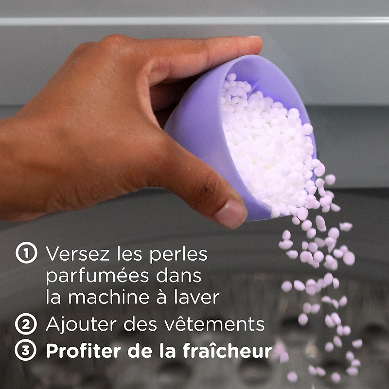 Perles de rehausseur de parfum pour lessive Downy Light pour laveuse, Lavande blanche, sans parfums prononcés