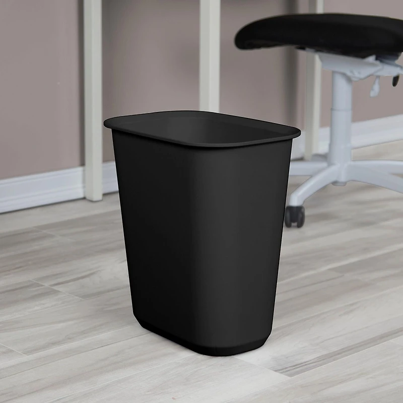 Sterilite 21 Liter Rectangular Wastebasket, Black