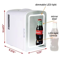 Koolatron Refroidisseur/Frigo LED Miroir, 4L (4,2 Quarts) pour Cosmétiques, Boissons, Nourriture ou Médicaments