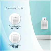 Lot de 4 filtres à allergènes de rechange d’origine GermGuardian FLT200, pour les purificateurs d'air enfichables AC225W et AP201W