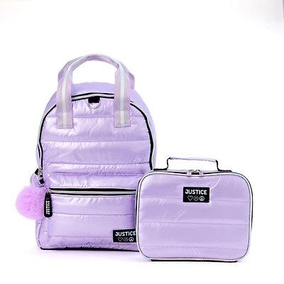 Ensemble sac à dos et boîte à lunch Justice Lilac Dream