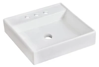 American Imaginations AI-31061 17,5 pouces W Au-dessus du navire blanc de contre pour 3H4-in. Centre de forage