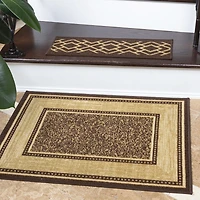 Ottomanson Ottohome Collection Non-Slip Rubberback Bordered Design Indoor Area Runner Rug/Entryway Mat