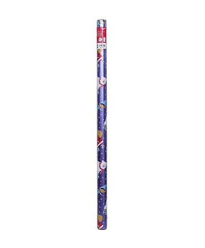 Holiday Time Christmas Gift Wrapping Foil Paper Roll, Santa with Characters