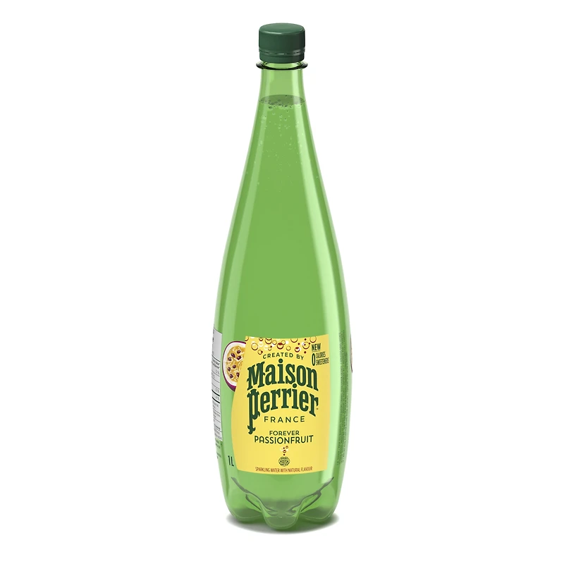 Maison Perrier Forever Passion Fruit, Sparkling Water Beverage, Natural Passion Fruit Flavour, No Calories, No Sweeteners, No Sodium, Sourced & Bottled In France, 1 L