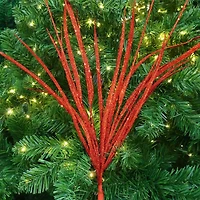 Holiday Time Red Glitter Branch Pick