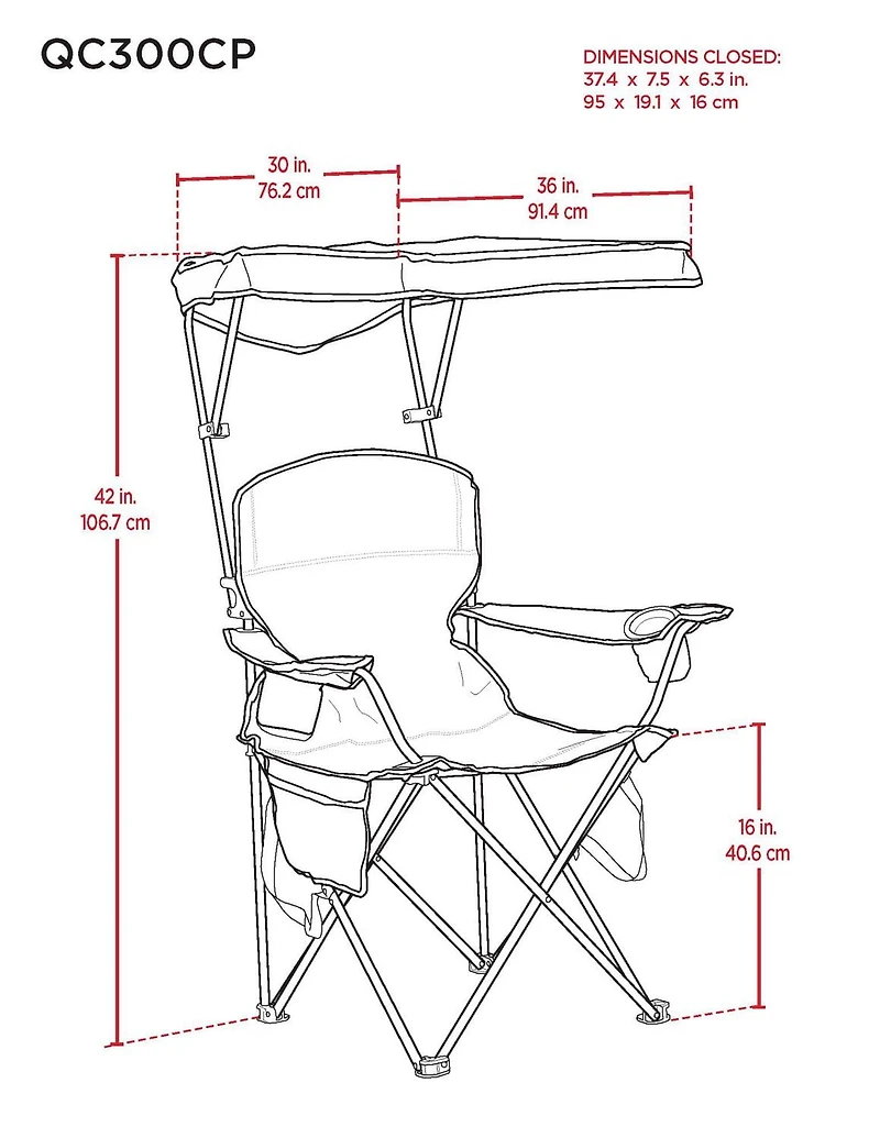 Heavy Duty Max Shade Quad Camping Chair