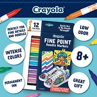 Fine Point Doodle Markers Crayola, boîte de 12