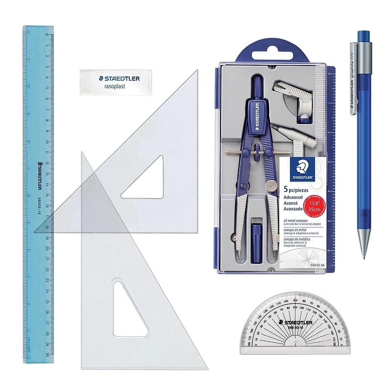 Ensemble de géométrie de Staedtler, 11 pièces