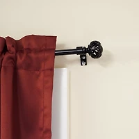 Mainstays 1/2" Black Filagree Knob Adjustable Curtain Rod Set, 48"-84"