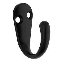 Era Single Hook 2-Pack Black, 1.70 x 0.67 x 1.42 in