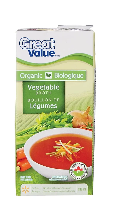 Great Value Organic Vegetable Broth, 946 mL