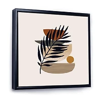 Designart Tropical Leaf Silhouettes and Shapes IV FLOAT FRAME WALL ART