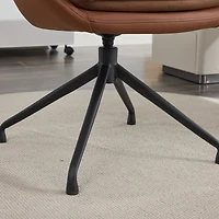 Fauteuil de bureau Noble House, fauteuil en similicuir, brun