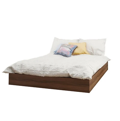 Nexera Alibi Queen Platform Walnut Bed