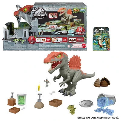 Spinosaure Démolisseur de cage Dinos dévoreurs et mini dinosaure Dinos dévoreurs (les personnages peuvent varier)