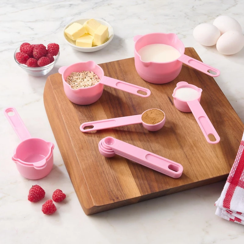 Ensembles 10 pièces de Cuillères et Tasses à mesurer, Rose