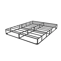 CorLiving Ready-to-Assemble Black and White Fabric Covered Queen Metal Frame Standard Box Spring