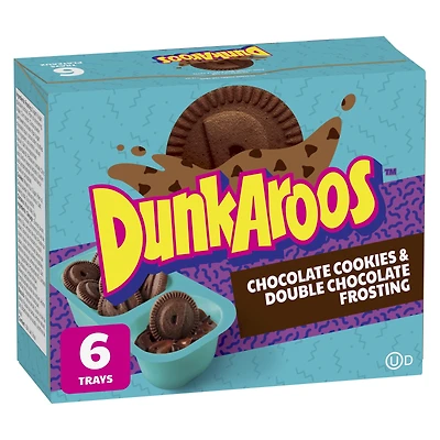 Dunkaroos Biscuits À la Vanille avec Glaçage au Chocolat, Collation pour Enfants, 28 g, 6 Plateaux 168g