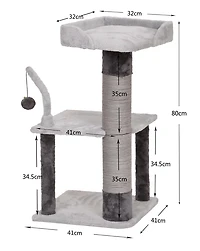 Ponder-Catry Arbre à chat pour gratter, jouer et se reposer