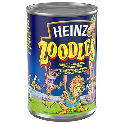 Pâtes en forme d’animaux dans une sauce tomate Zoodles Heinz 398 ml