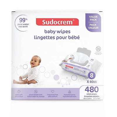 Sudocrem® Pure Water Wipes - 480ct, 99% pure water formula