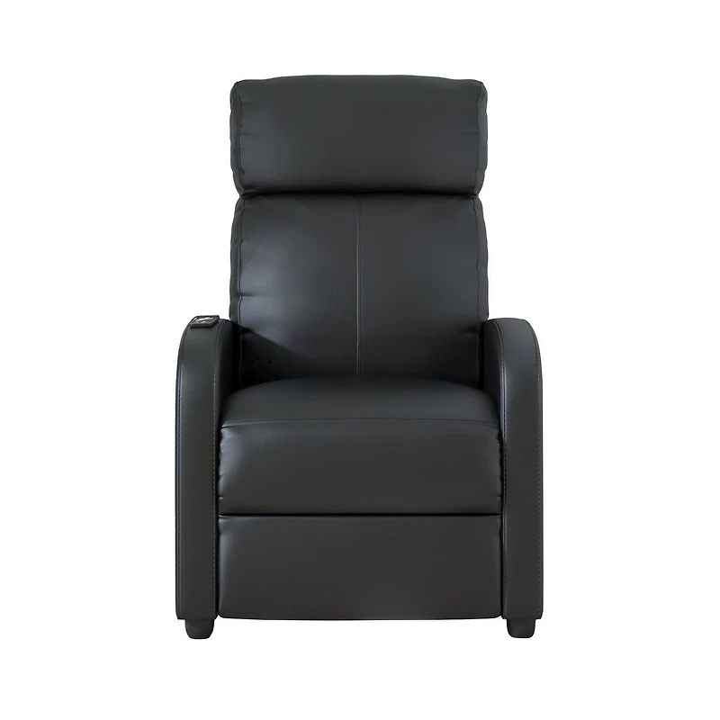 DHP Harrison Pushback Recliner with Massage Backrest, Black Faux Leather