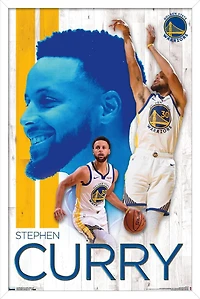NBA Golden State Warriors - Stephen Curry 19 Wall Poster, 22.375" x 34" Framed